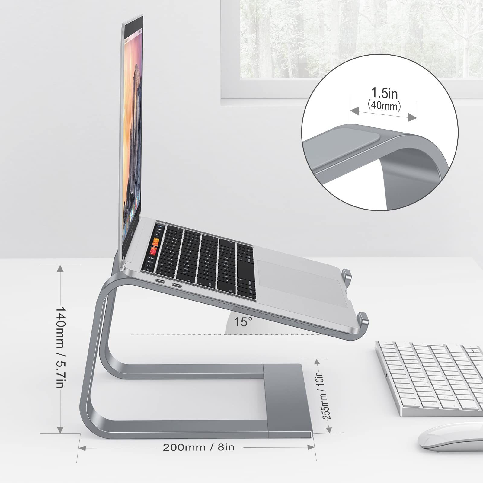 Omoton Laptop Stand For Desk, Detachable Laptop Riser, Aluminum Laptop Holder, Compatible With Macbook Air/Pro, Dell, Hp, And Al