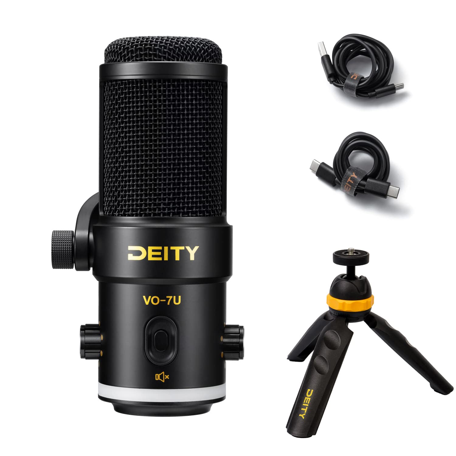 Deity Vo 7U Tripod Kit Usb Broadcast Microphone Dynamic Usb Mic With Rgb Lighting Effect For Phones Laptop Ps5 Xbox Game Live St