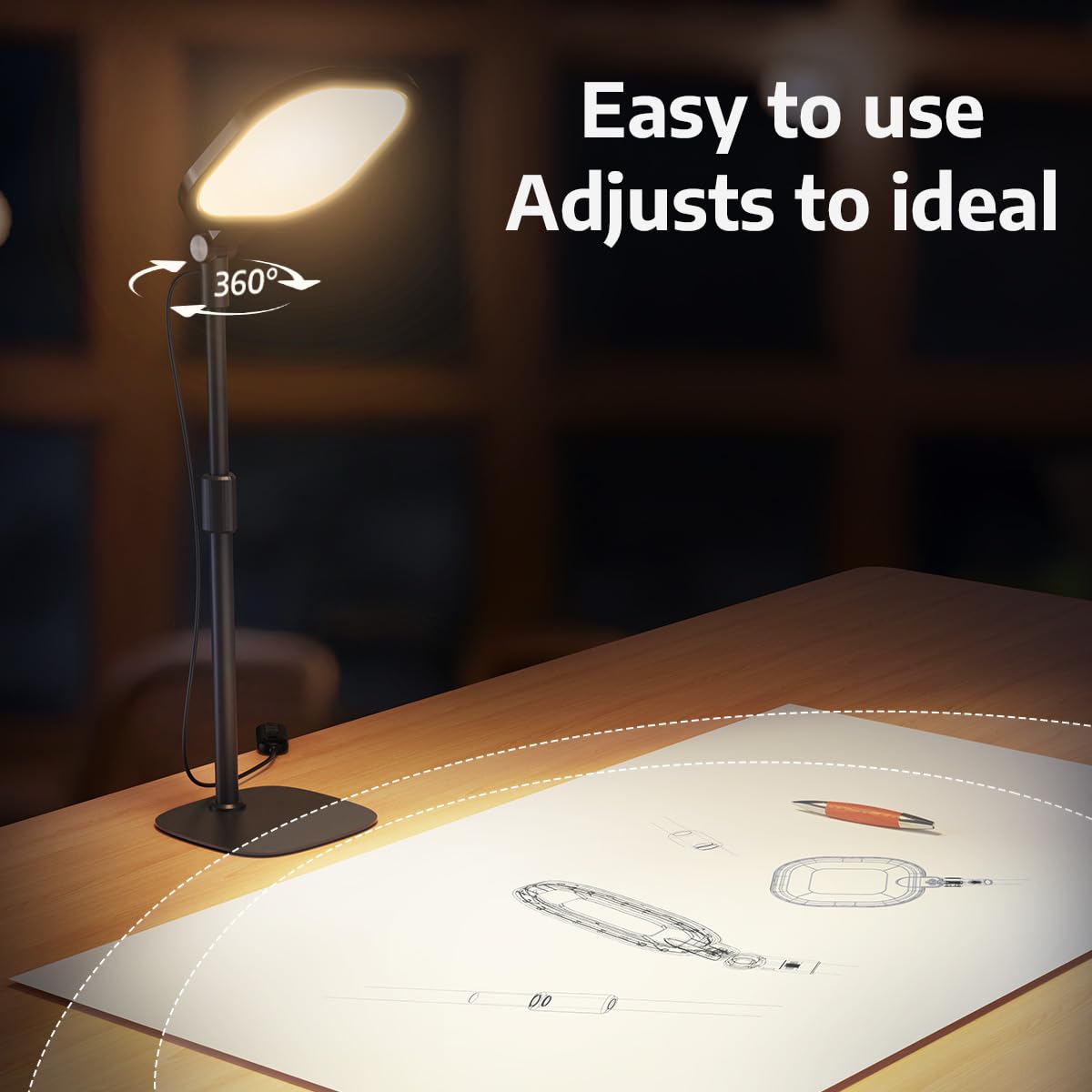 1Pack Video Conference Lighting For Zoom Meeting, Computer, Laptop, Ring Light With Stand For Desk With Nature Soft Light, Adjus