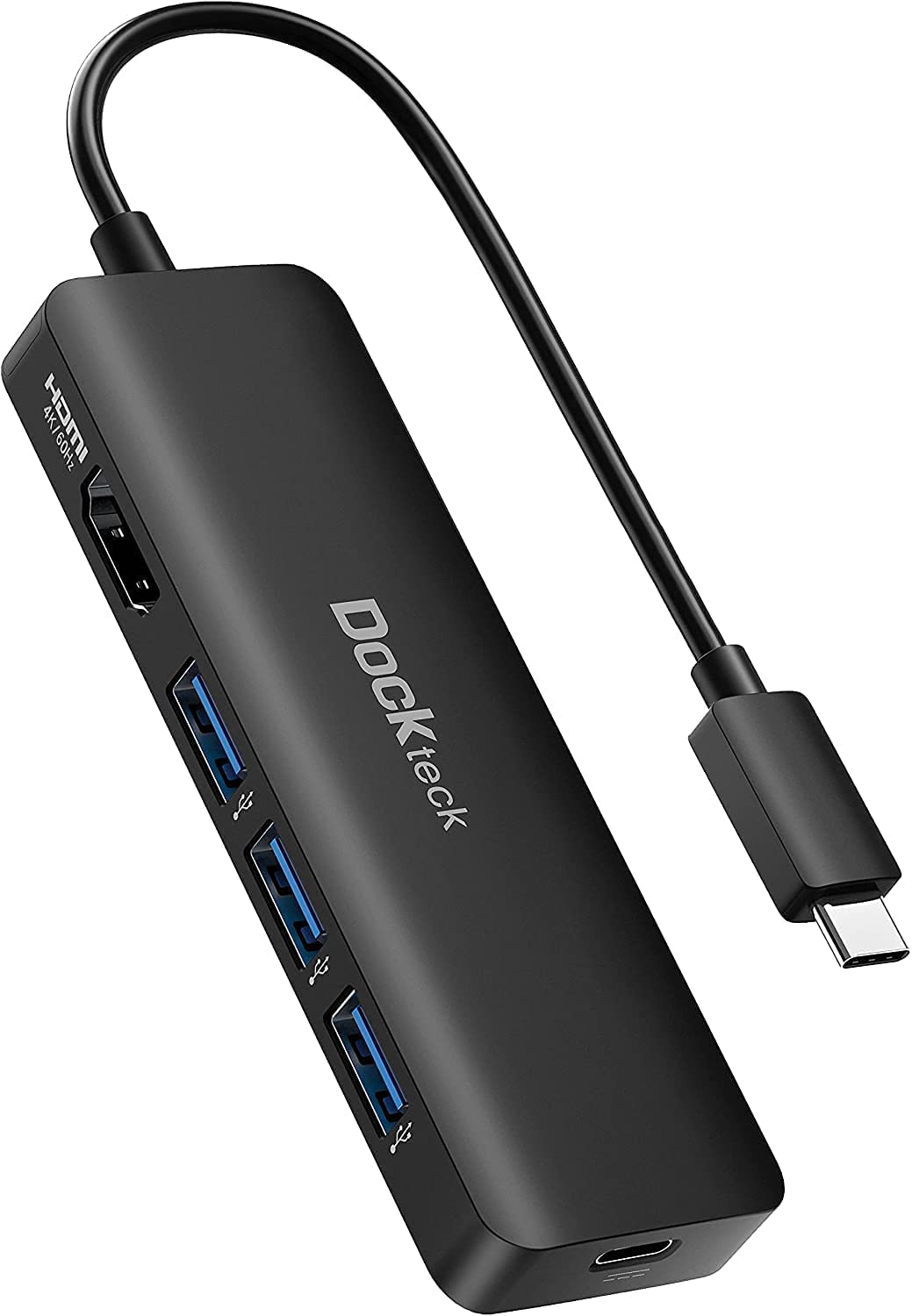 Usb C Hub 4K 60Hz, Dockteck Usb C Multiport Adapter 5 In 1 With 4K Hdmi, 100W Power Delivery, 3 Usb 3.0 Data Port For Macbook Pr