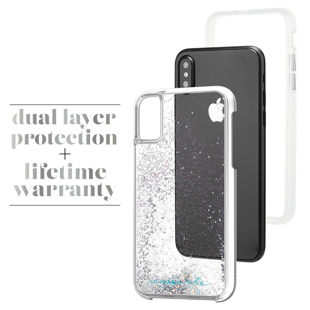Case Mate Iphone X Case   Waterfall   Cascading Liquid Glitter   Protective Design   Apple Iphone 10   Iridescent