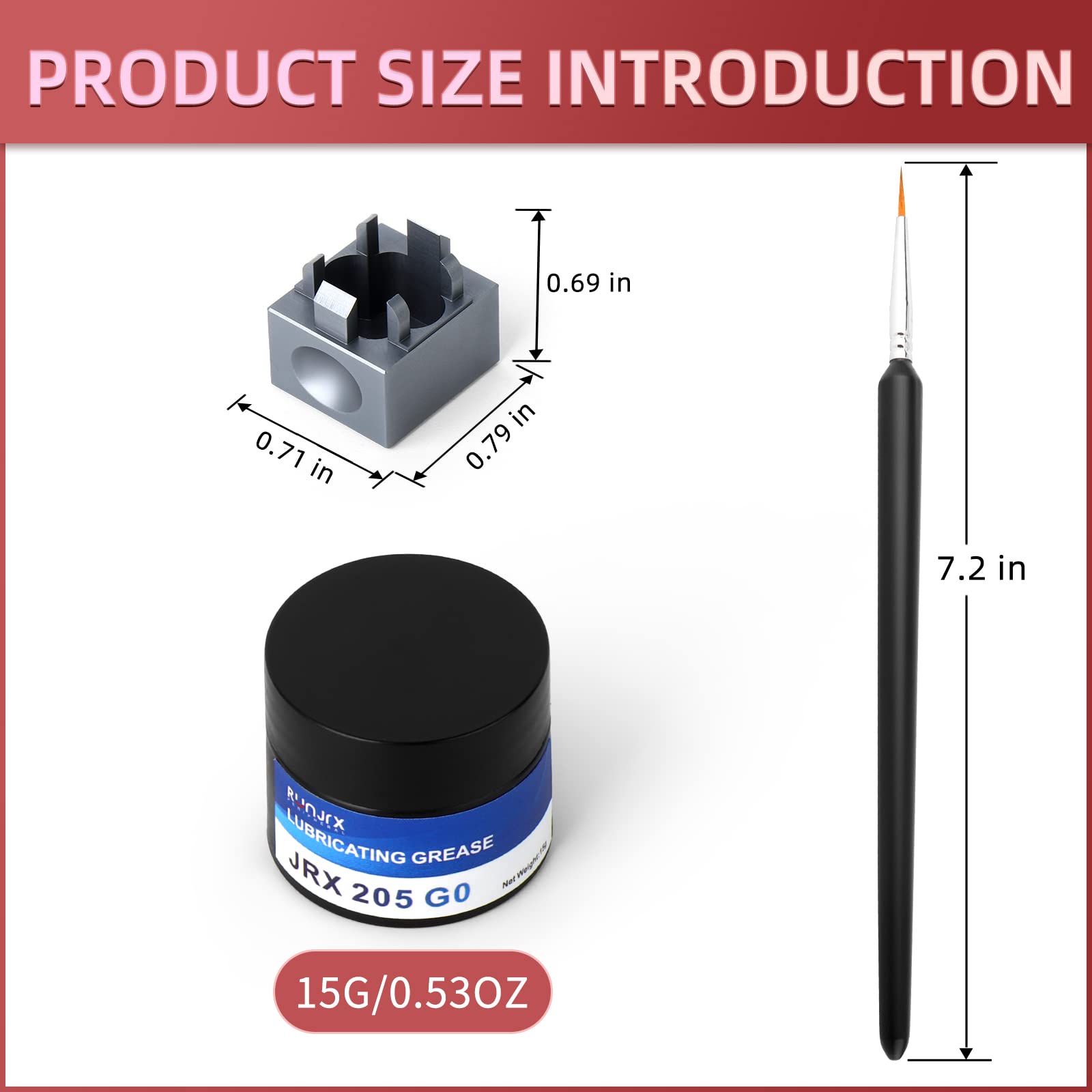Yimagujrx Runjrx Keyboard Switch Lube Kit Jrx 205G0 0.53Oz/15G, Switch Opener For Cherry Mx Gateron Ttc Holy Pandas Switch,Lube