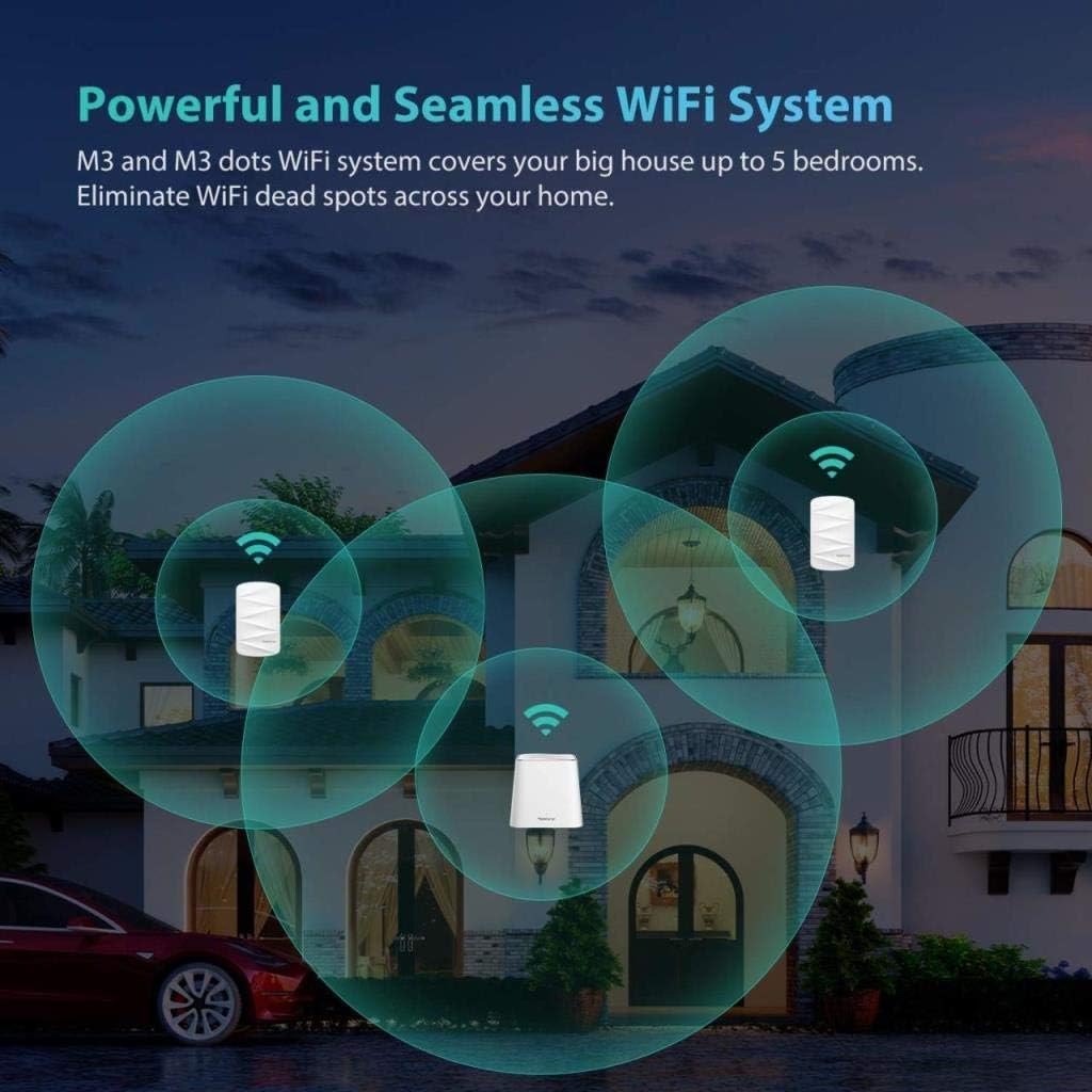 Meshforce M3 Dot Wall Plug Wifi Extender, Works With Meshforce M1 And M3 Whole Home Mesh Wifi System   Use With Only Meshforce W