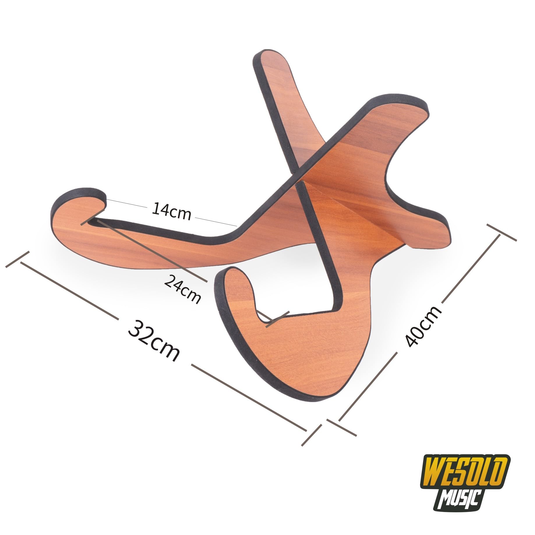 Wesolo 2024 New Wooden Guitar Stand X-Frame Style Portable Guitar Holder (Acoustic/Classical)