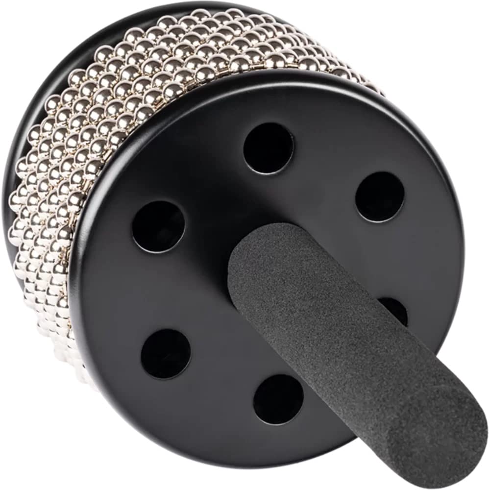 Meinl Percussion Turbo Cabasa Instrument With Sound Ports For Extra Projection And Stainless Steel Cylinder, Large, 2 Year Warranty, Black, (Ca5Bk L)