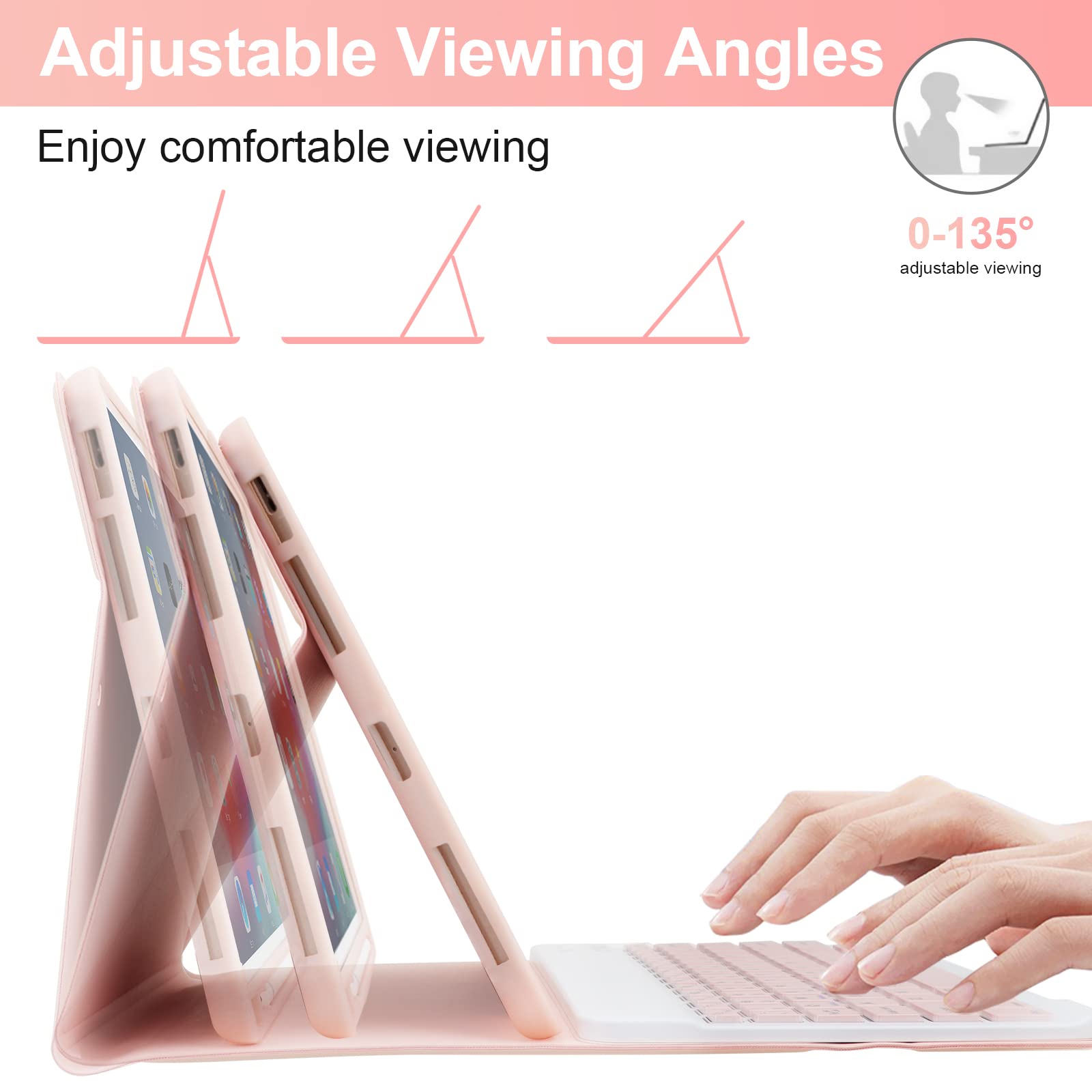 Soppy Keyboard Case For Ipad, Compatible For Ipad Air 6Th (M2) 11'' 2024, Ipad Air 5Th 2022, Ipad Air 4Th 2020, Ipad Pro 11 Inch