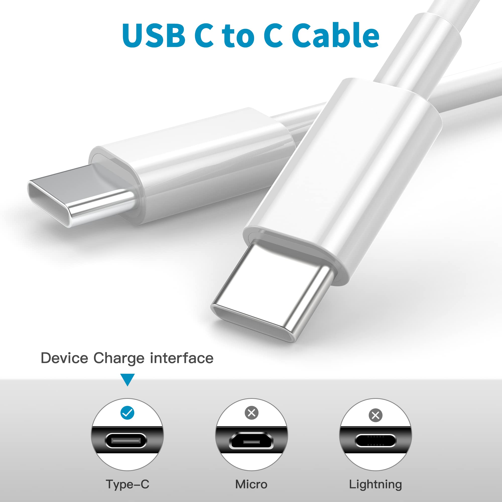 Usb C To Usb C Cable 3Ft For Apple Iphone 15 Charger Fast Charging Usbc To Usbc Power Cord For Iphone 15 Pro Max/Iphone 15 Plus/