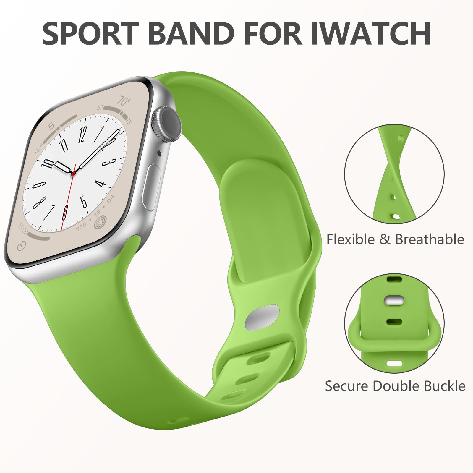 Daqin Sport Band Compatible With Apple Watch Band 46Mm 45Mm 44Mm 42Mm 49Mm Women Men, Soft Silicone Waterproof Replacement Strap