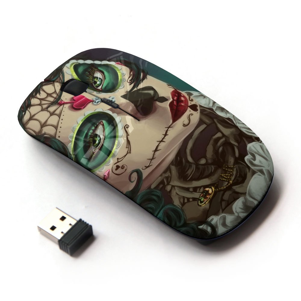 Koolmouse [ Optical 2.4G Wireless Mouse [ Candy Skull Halloween Ace Spades ]