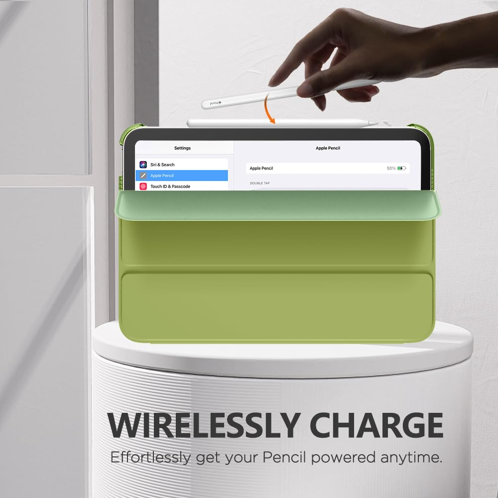 MoKo For iPad Mini 7 (A17 Pro) Case 2024,iPad Mini 6 Case 2021,8.3 inch iPad Mini 7th/6th Generation Case,Slim Lightweight Hard Back Shell Stand Cover for iPad Mini 2024 with Touch ID, Wild Fern Green