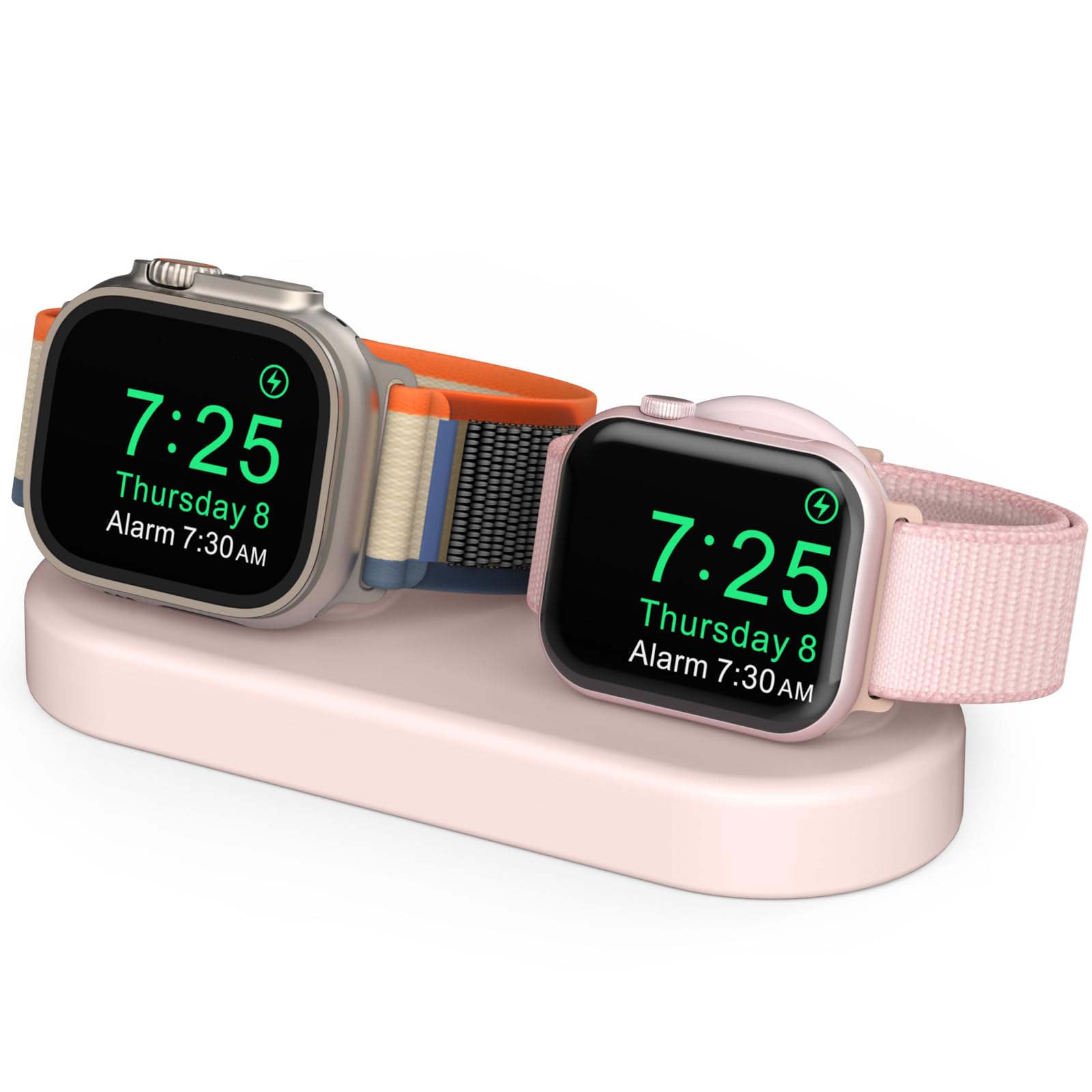 Delidigi Dual Charging Stand Dock Silicone Double Charger Holder (Charger Not Included) Compatible with Apple Watch Ultra 2, Ult