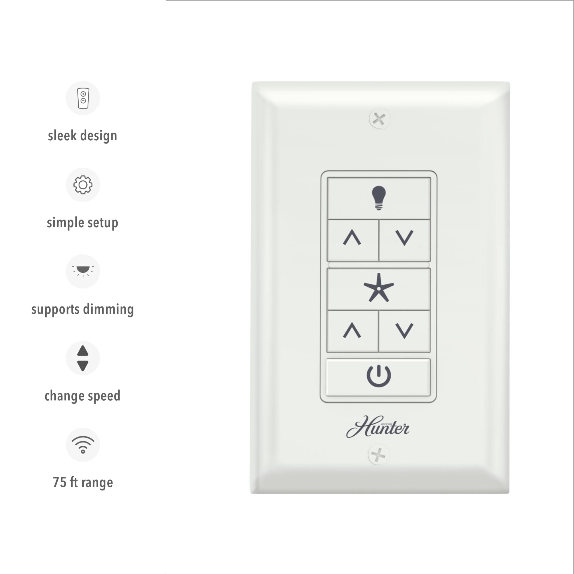 Hunter Fan Company 99771 Core W Wall Control With Receiver, Mount, White
