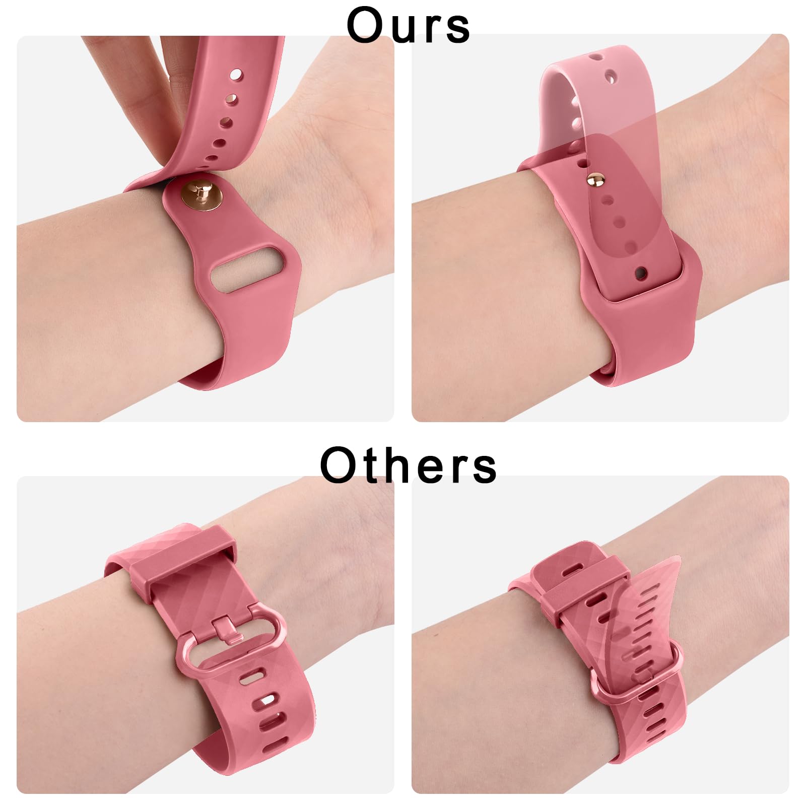 AK Silicone Bands for Fitbit Versa - Coral Red Soft Straps Replacement Wristbands for Versa 2 Smart Watch