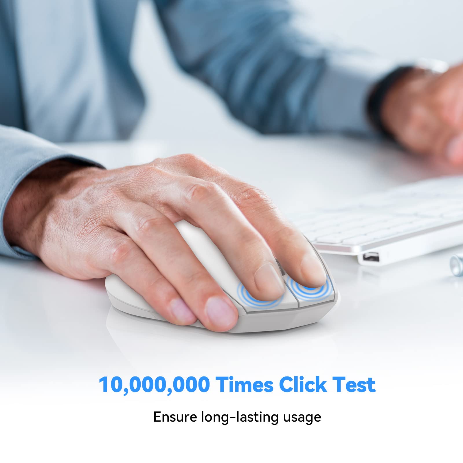 Tecknet Bluetooth Mouse, 4800 Dpi Wireless Mouse, 2 Year Battery Computer Mouse 6 Adjustable Dpi, 6 Buttons Compatible With Lapt