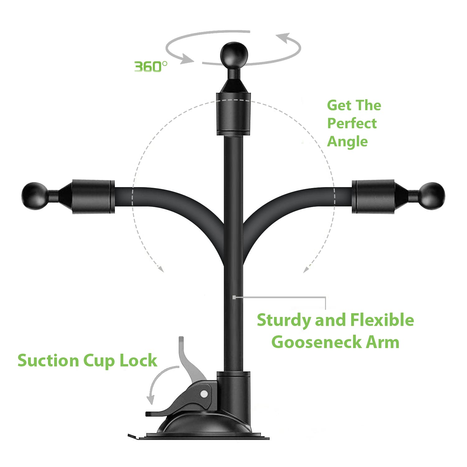 Ramtech Car Gps Windshield Suction Cup Bracket Mount With Flexible Arm, Compatible With Gps Drive 60 60Lm 60Lmt 61 61Lmt S, Driv