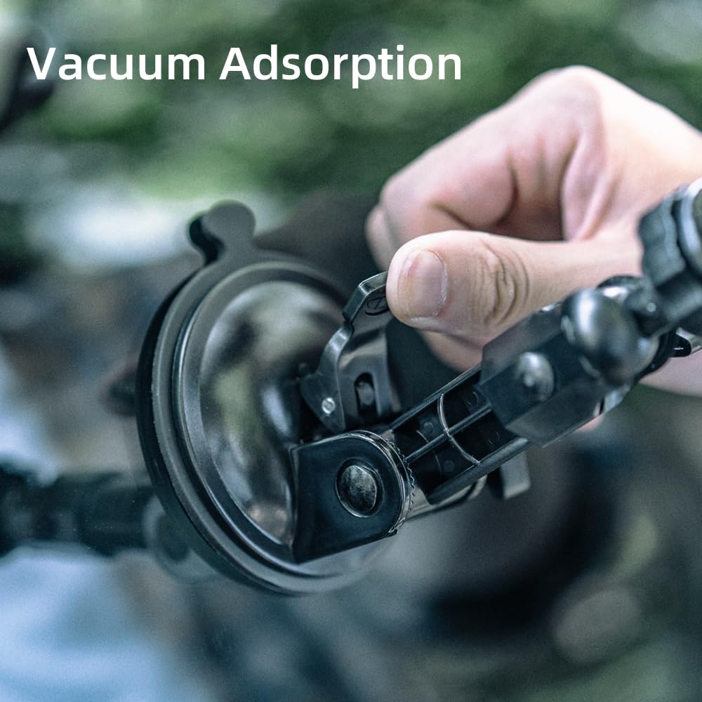 Surewo Suction Cup Car Mount For Gopro,Windshield Window Dashboard Holder With Phone Clip Compatible With Gopro Hero 13/12/11/10