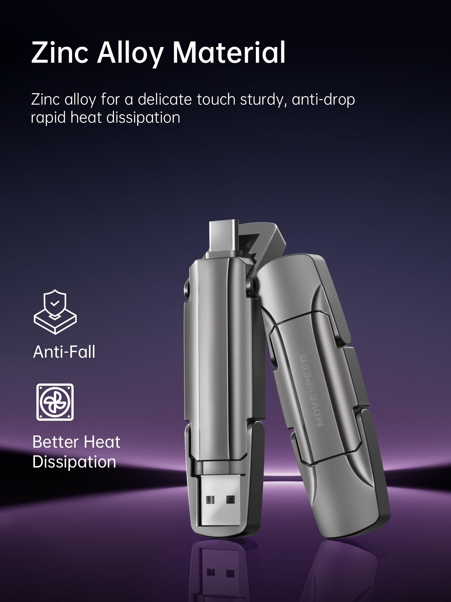 Move Speed 128Gb Usb C Flash Drive, 1000Mb/S Read Write Speed, Usb 3.2 Gen2+Type C Dual Interface Ssd Usb Drive With Keychain Le