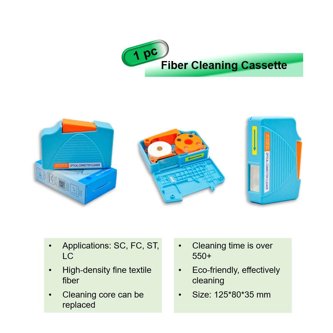 Qiirun Fiber Optic Cleaning Kit Ftth Optical Fiber Cleaner Tools With Fiber Cleaning Cassette For Fc Sc St Lc Mu Connectors, 1.2