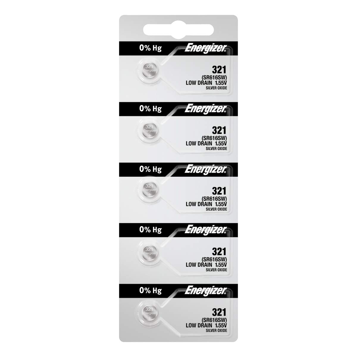 5 321 Energizer Watch Batteries Sr616Sw Battery Cell (5 Batteries Per Pack)