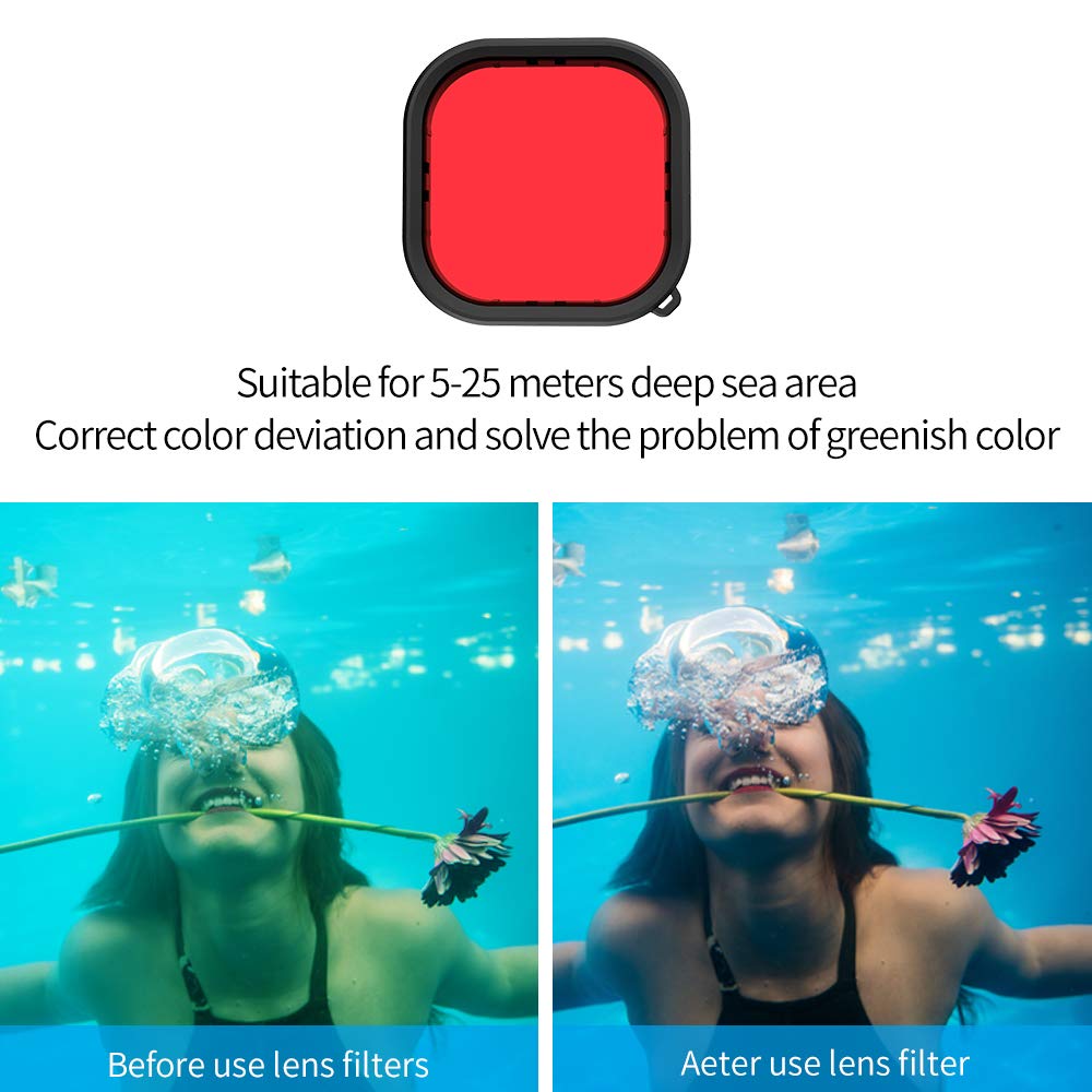 Telesin Waterproof Case With 3 Pack Dive Filter For Gopro Hero 13 Hero 12 Hero 11 Hero 10 Hero 9 Black Supports 60M/196Ft Underw