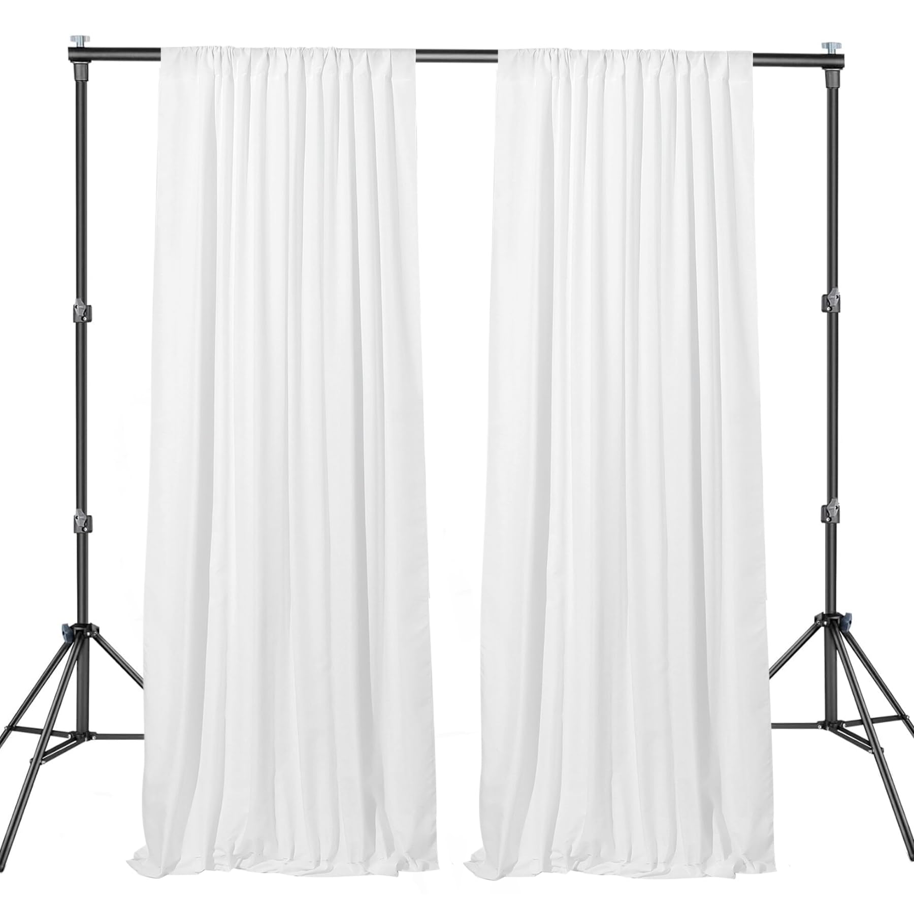 Haefoo 10X10Ft White Backdrop Curtain For Parties Wedding Baby Shower Curtain Backdrop For Birthday Party Background Decorations