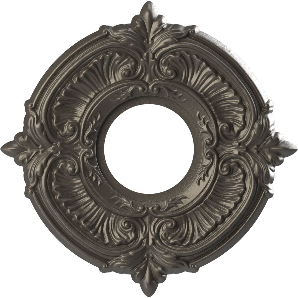 Ekena Millwork CMP10ATDST Attica Thermoformed PVC Ceiling Medallion (Fits Canopies up to 4 1/8), 10OD x 3 1/2ID x 3/4P, Universa