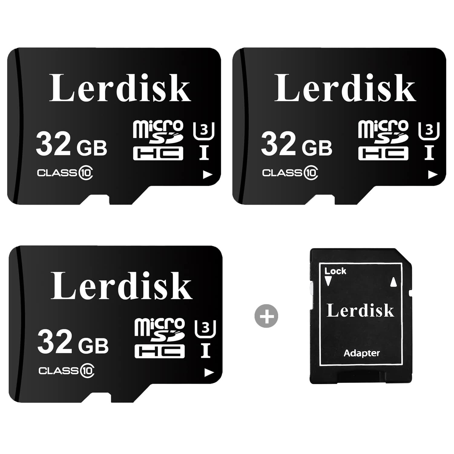 Lerdisk Factory Wholesale Micro Sd Card 32Gb U3 Pack Of 3 In Bulk Micro Sdhc With Adapter Produced By Authorized Licencee(32Gb)