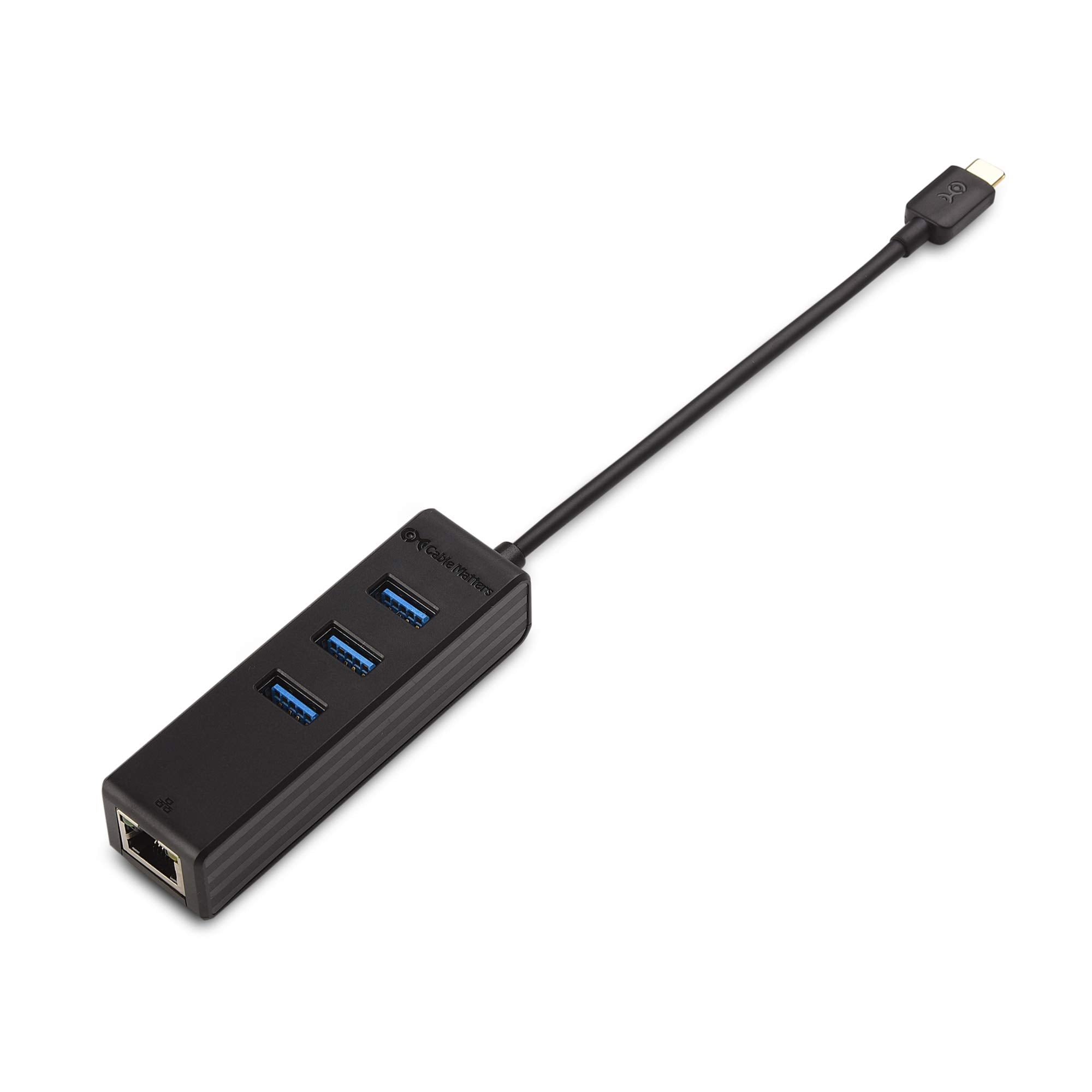 Cable Matters 4 In 1 Usb C Hub Ethernet, Support Gigabit Ethernet (Usb C Network, Usb C To Ethernet Adapter, Usb C Ethernet Hub,