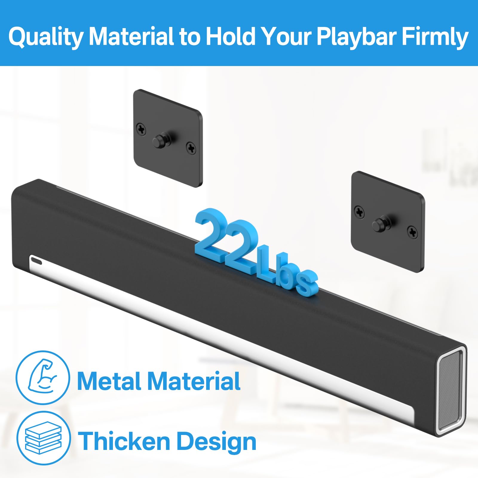 Notiela Upgrade Wall Mount For Sonos Playbar Mount Bracket Easy To Install Fit For Sonos Playbar Wall Mount Under Tv Mounting Br