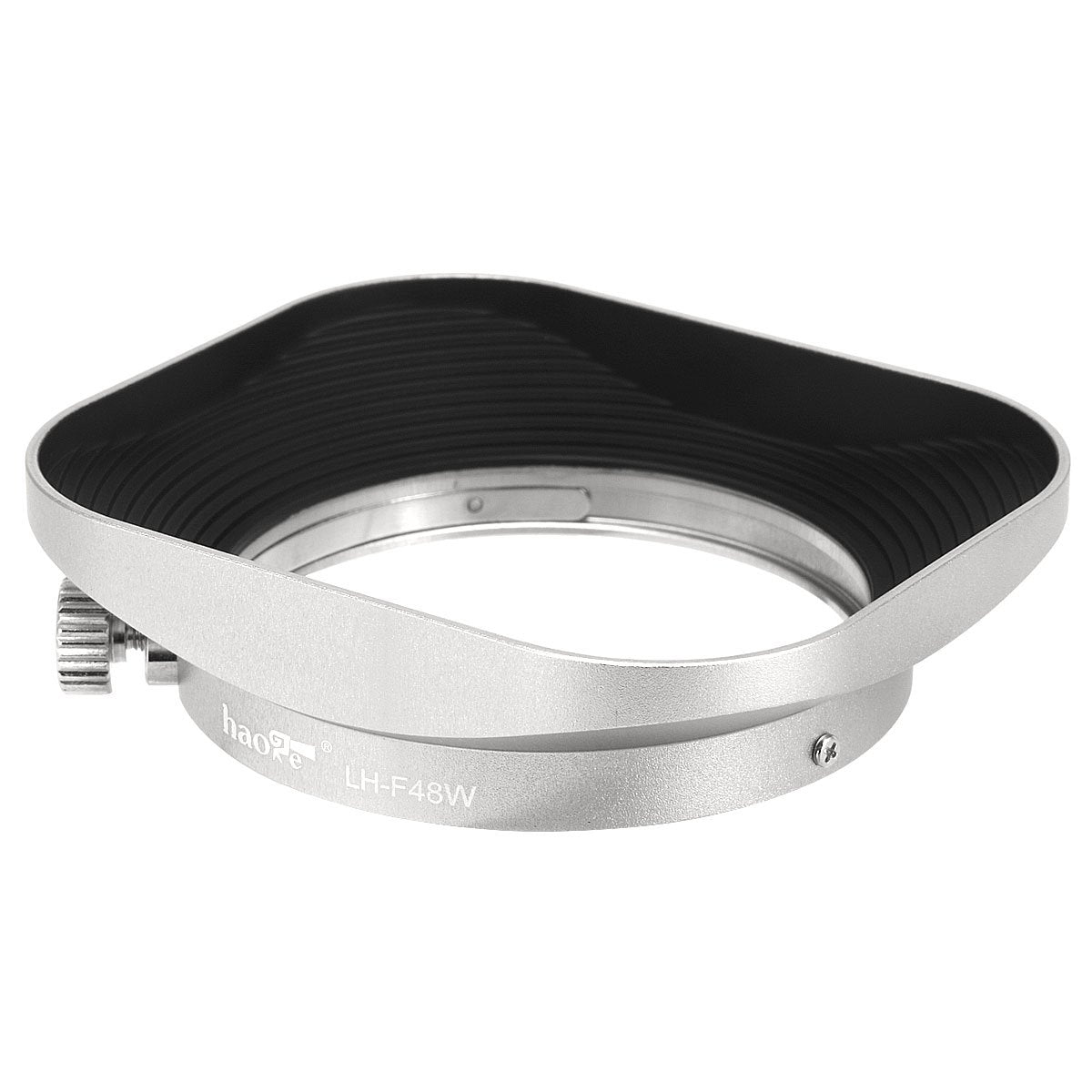 Haoge Lh-F48W Square Metal Lens Hood Shade For Olympus M.Zuiko Digital 17Mm F1.8 17 1.8 Lens Replace Olympus Lh-48B Silver