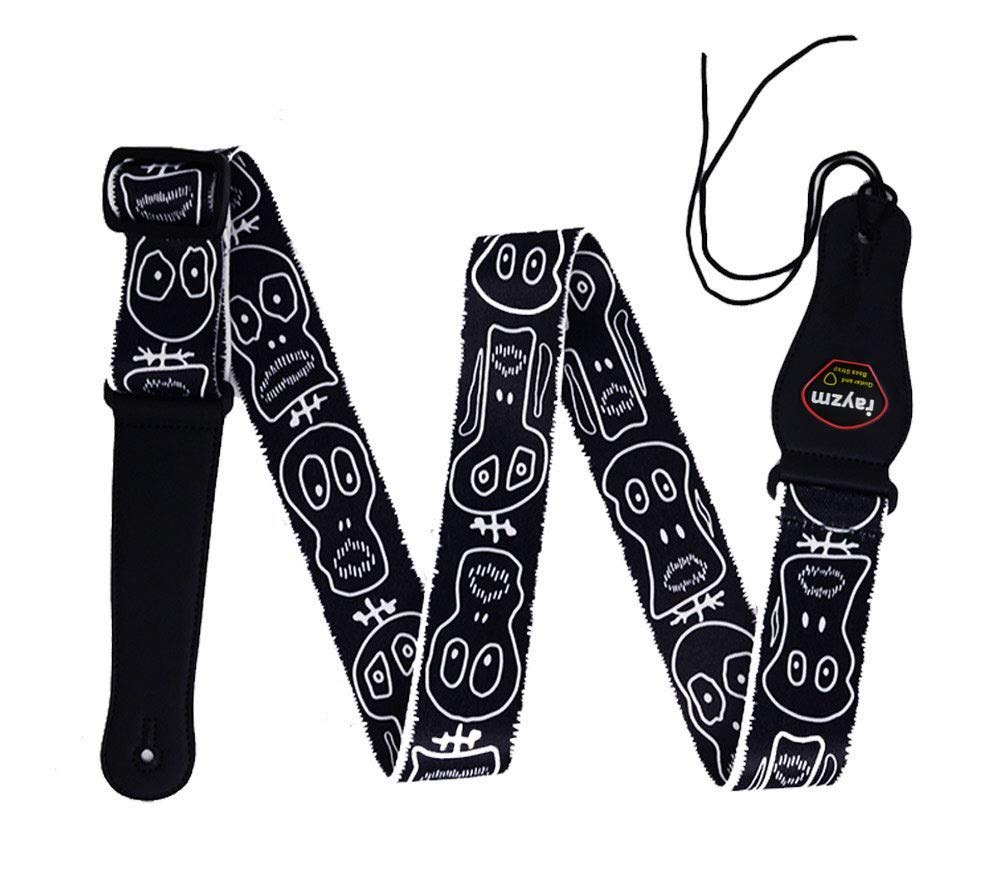 Rayzm Guitar Bass Strap,Polyester Strap for Acoustic Guitars, Electric guitars, Bass guitars