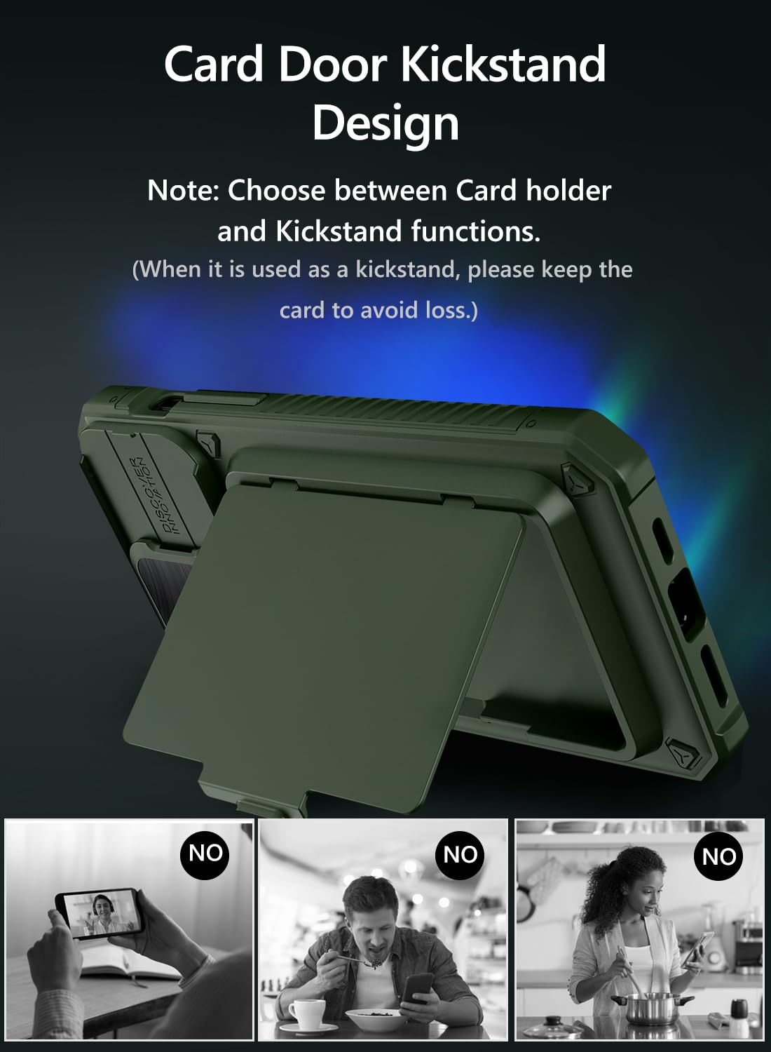 Vihibii For Iphone 15 Pro Case Wallet With Card Holder (4 Cards) & Slide Camera Lens Cover & Kickstand & Raised Edges Protective