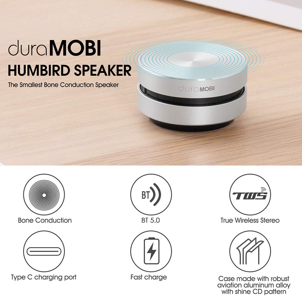 Splenssy Wirelessly Bt Mini Speaker Bone Conduction Wireless, Stereo Bass Sound Creative Portable Speaker Mini Size Music Player