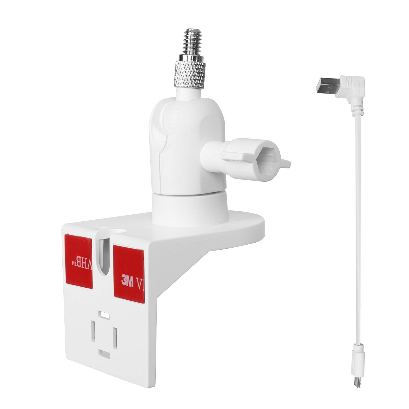 Outlet Wall Mount For Wyze Cam V3, Plug In Wall Mount Holder And Cable For Wyze Cam V3 Camera, Space Saving Mounting Bracket Without Messy Wires Or Wall Damage (2 Pack)