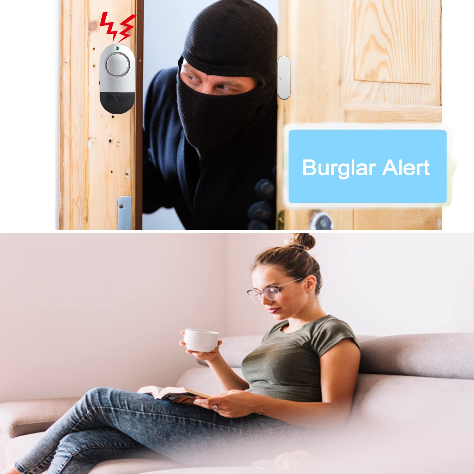 Window Alarm Sensors, Door Alarms For Home Security,120 Db Pool Door Alarm For Kids Safety (8 Pack)