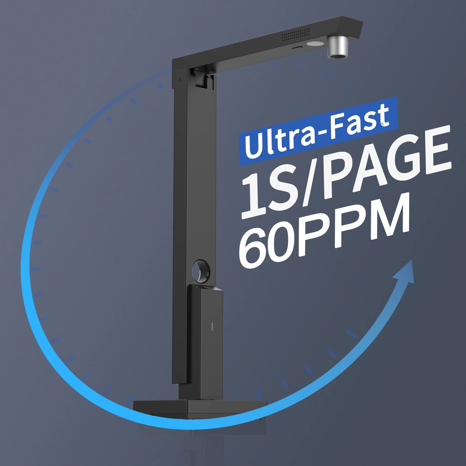 Czur Lens1200 Pro Portable Document Scanner, 12Mp Usb Document Camera, Fast Scan 1S/Page, Capture Size A4, Easy To Use Ocr, Trav
