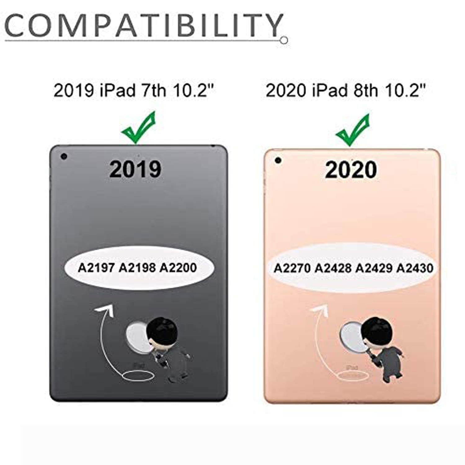 For Ipad 7 7Th/8 8Th Gen Screen Replacement Digitizer 2019/2020 10.2'',T Phael For 7Th 8Th Generation A2197 A2198 A2200 A2270 A2