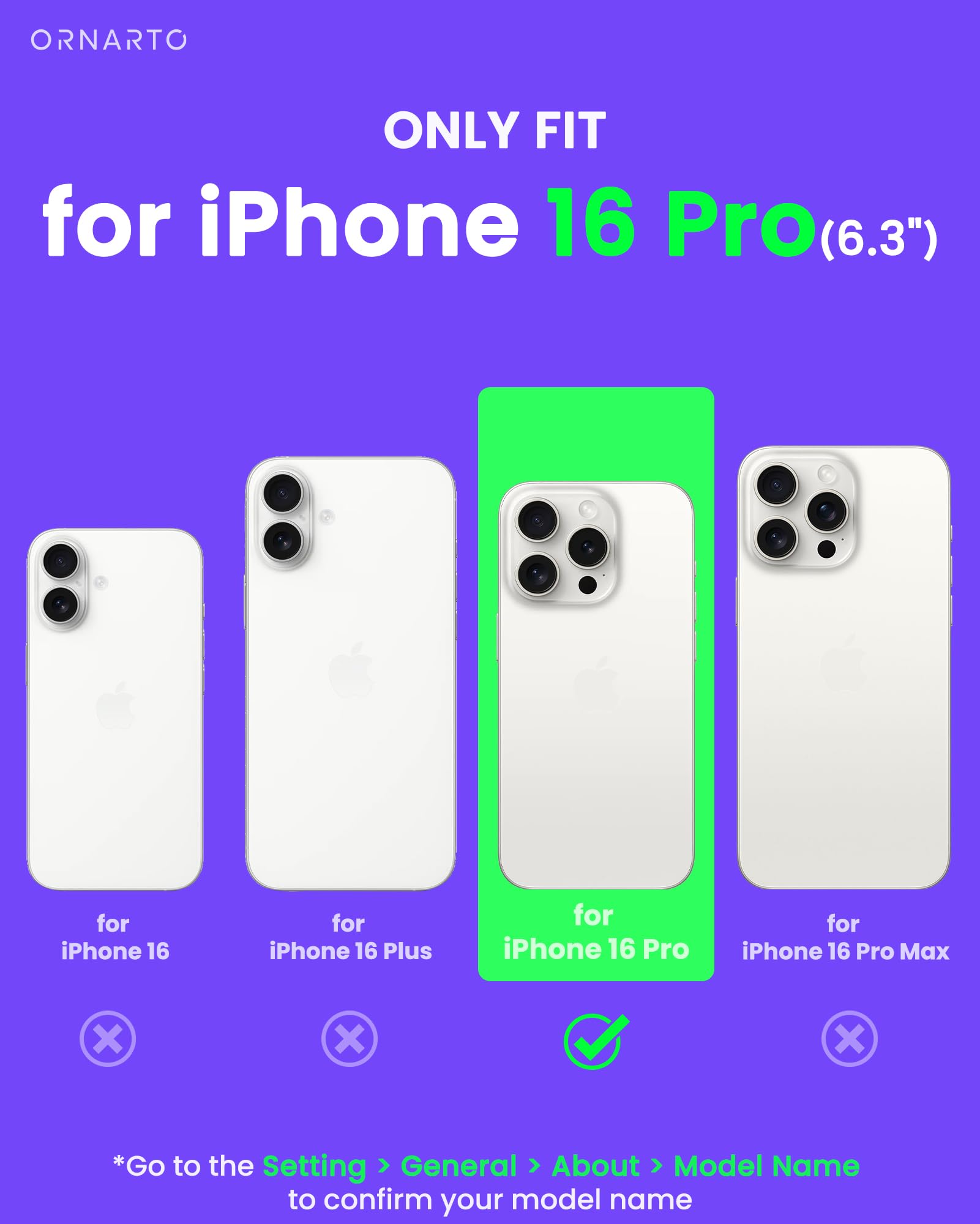 Ornarto Air Case For Iphone 16 Pro Clear, Compatible With Magsafe, Military Grade Drop Protection Cover With Built In Air, Blue