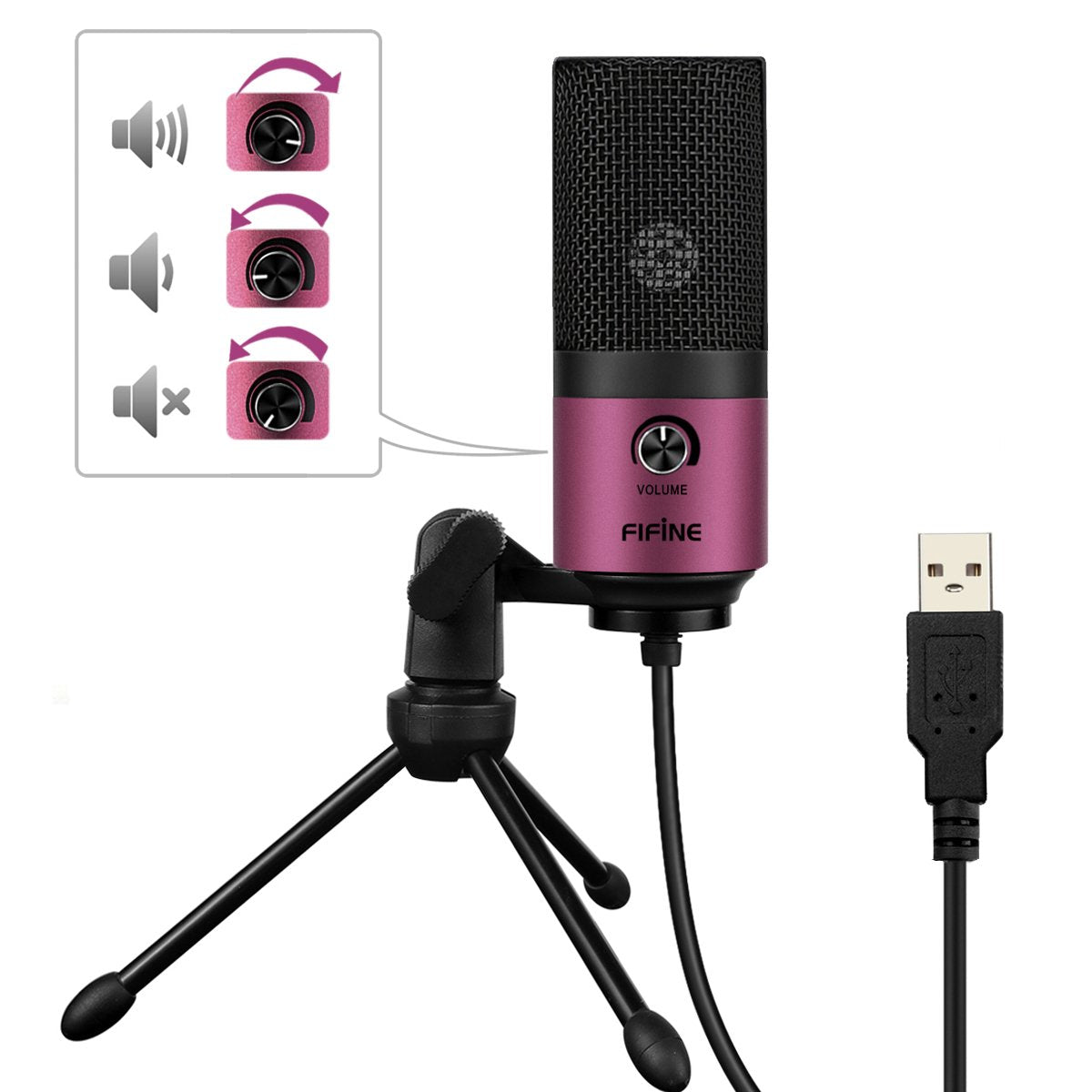 Fifine Usb Podcast Condenser Microphone Recording On Laptop, No Need Sound Card Interface And Phantom Power K669