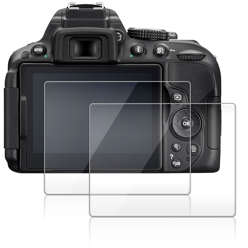 Camera Screen Protector Compatible Nikon D5600 D5500 D5300, Afunta 2 Pack Anti Scratch Tempered Glass