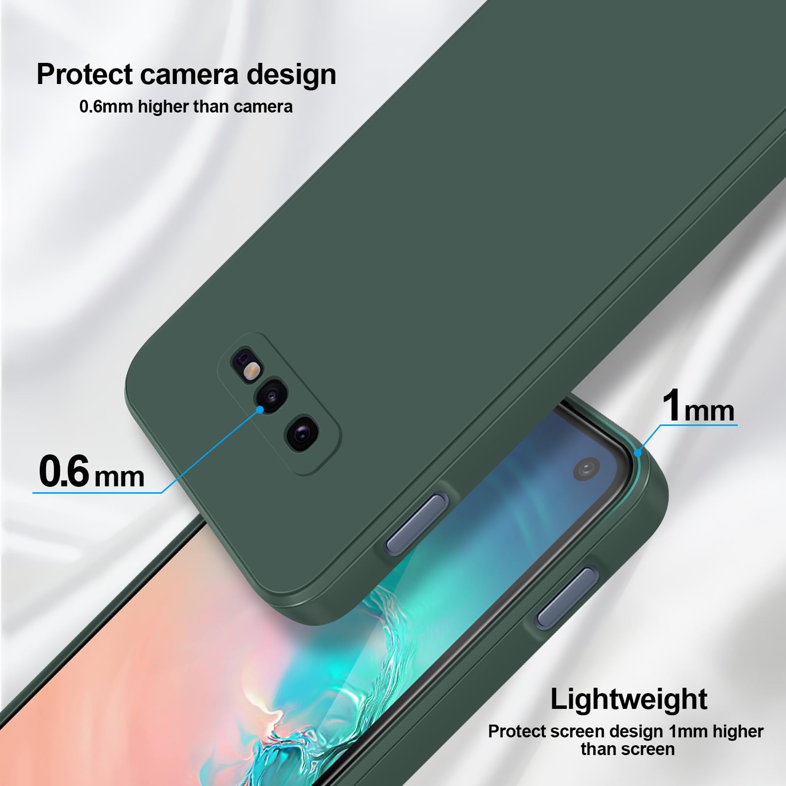 Giiyoon Silicone Case Compatible With Samsung Galaxy S10E, Full Body Silky Soft Touch Phone Case With Camera Protection, Shockpr