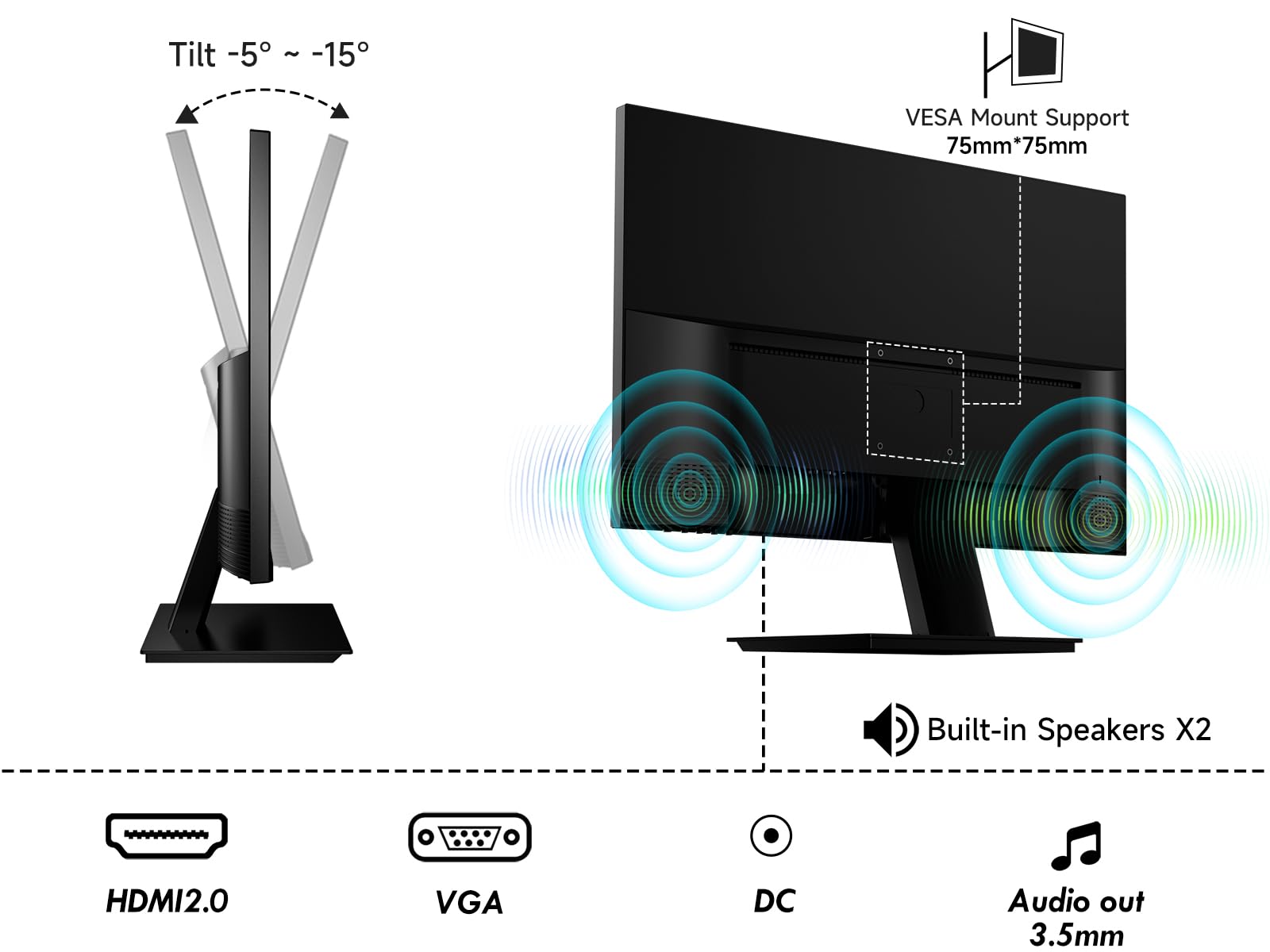Xgaming 24 Inch Monitor, Fhd 100Hz 1080P, Ips 16:9 Frameless Computer Monitor, 99% Srgb, Low Blue Light Eye Care, Freesync, Pc S