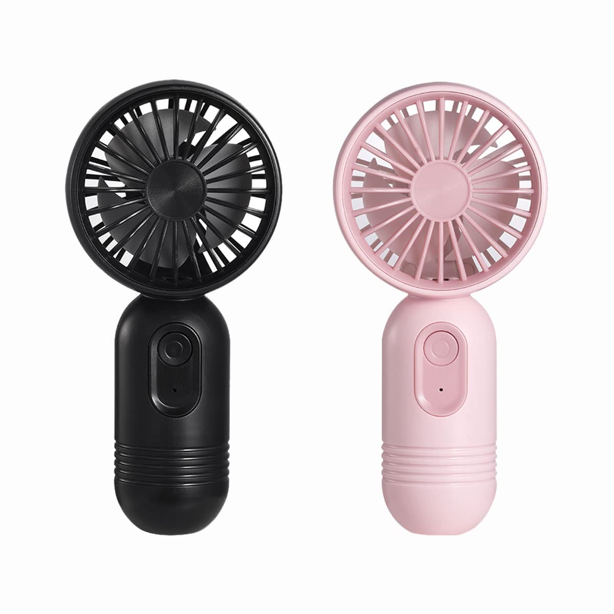 Mini Portable Fan 2 Pack, Cute Handheld Fan Battery Operated Lightweight Small Personal Fan With 3 Speeds And Usb Rechargeable E