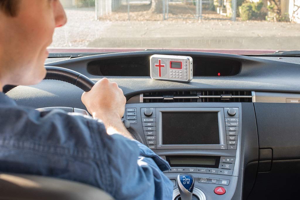 Daily Meditation ESV Dramatized Audio Bible Player - Portable Talking Bible with Charger & Earphones, English Standard Version, White