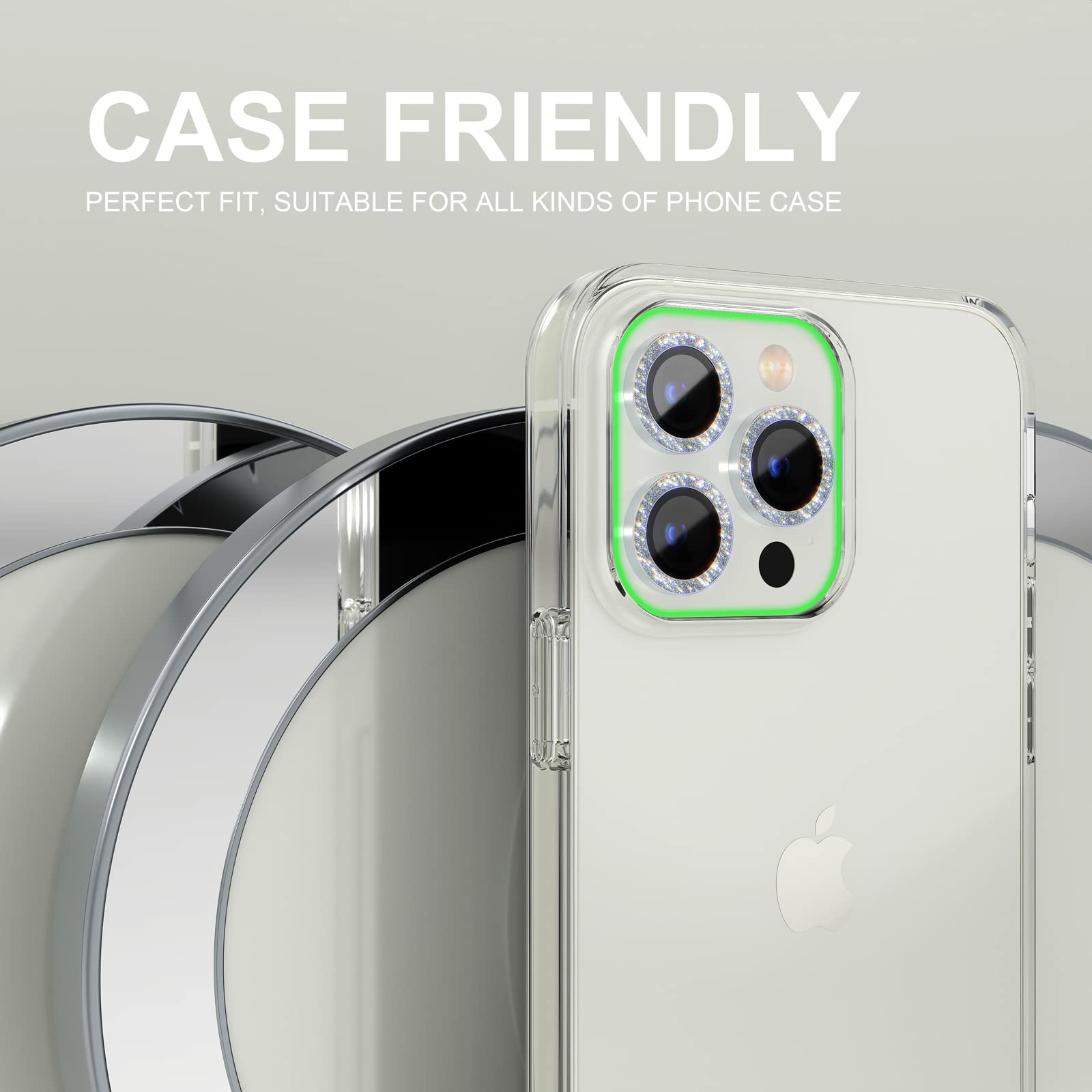 Choiche [3+1 For Iphone 14 Pro/Iphone 14 Pro Max Camera Lens Protector Bling, 9H Tempered Glass Camera Cover Screen Protector Me