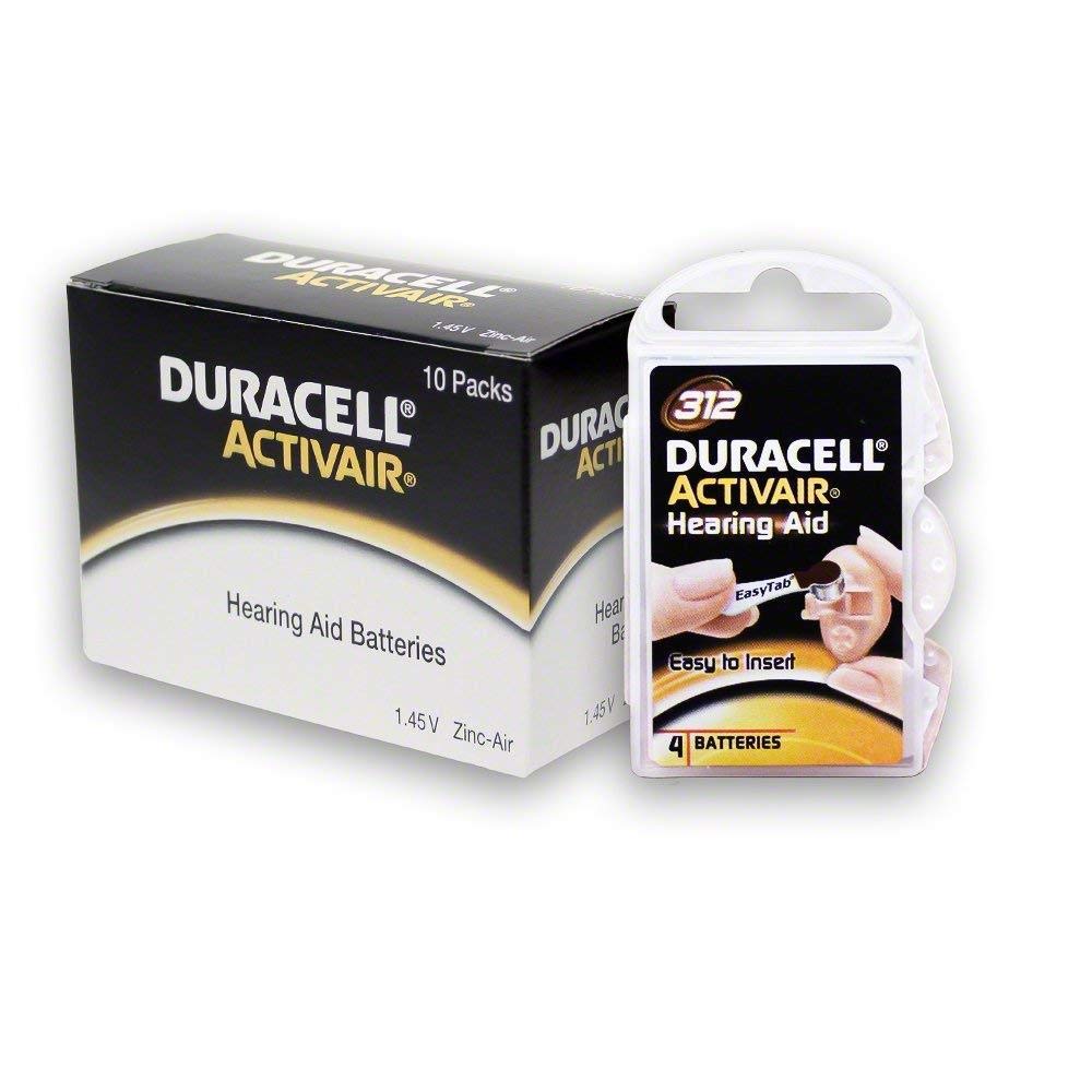 Duracell Hearing Aid Batteries Size 312 Pack 40 Batteries