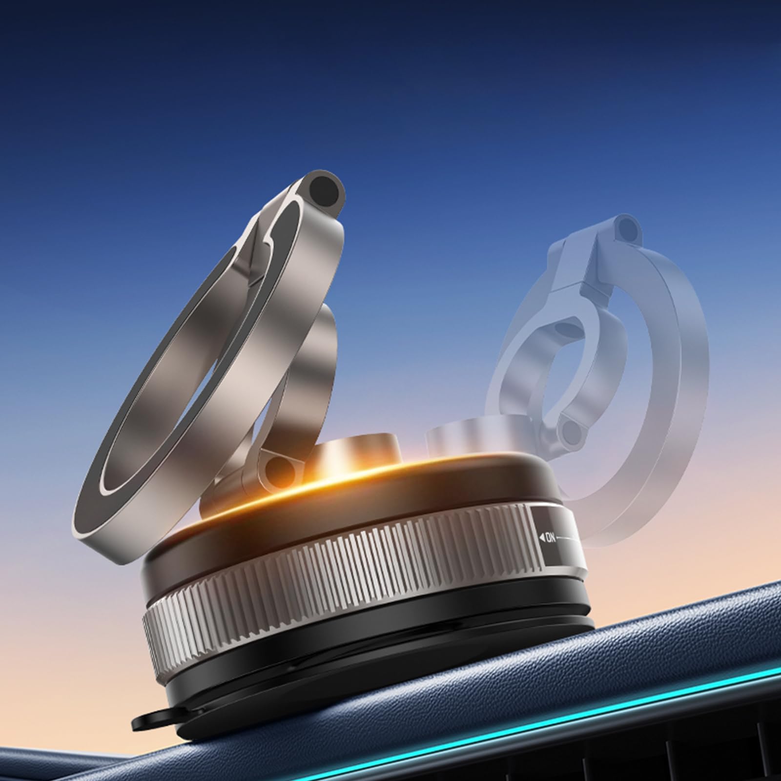 Repmidfer 360 Rotation Vacuum Magnetic Phone Holder For Car, Strong Magnetic Suction Cup Phone Mount, Dual-Axis Adjustable Arm P