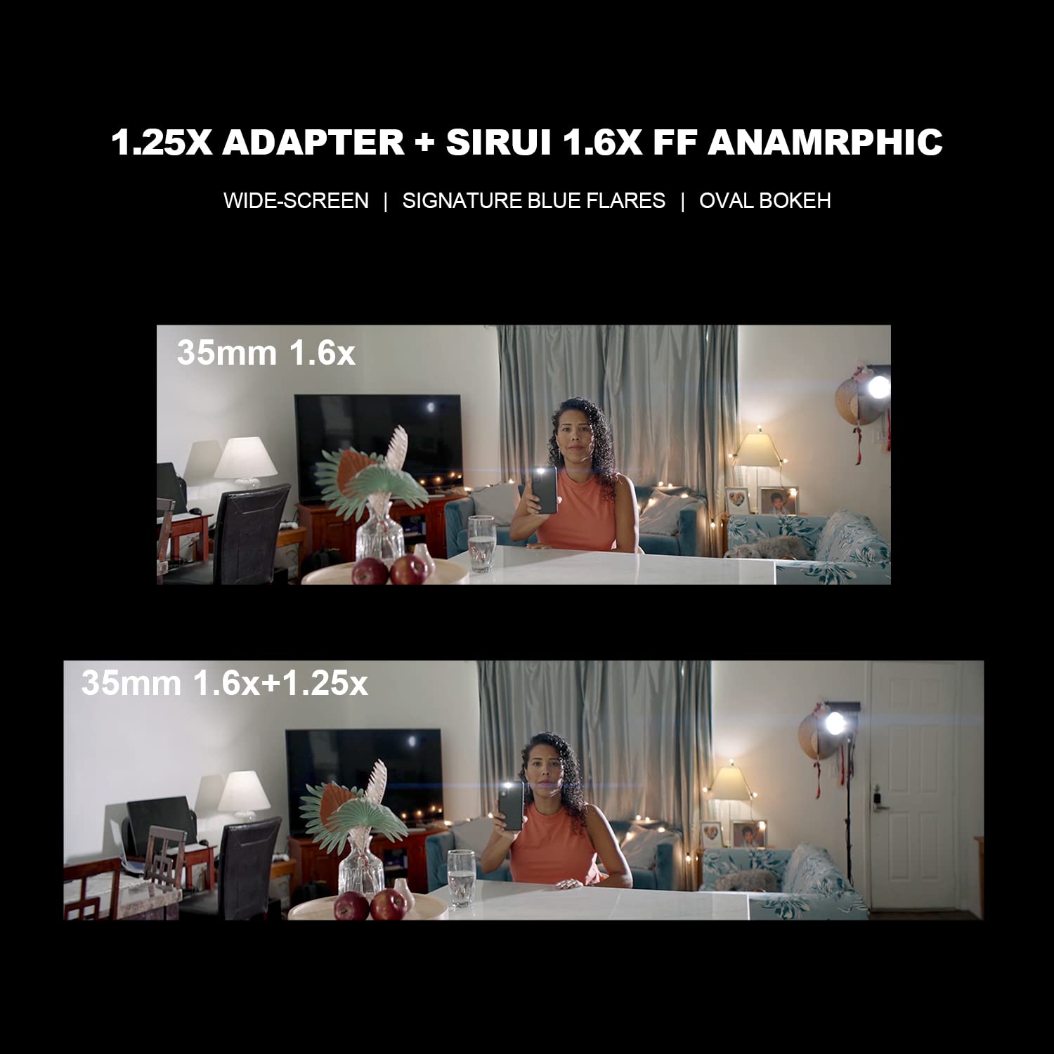 Sirui T2.9 1.6X Full Frame L Mount Anamorphic Lens Set With 1.25X Anamorphic Adapter (35Mm,100Mm)