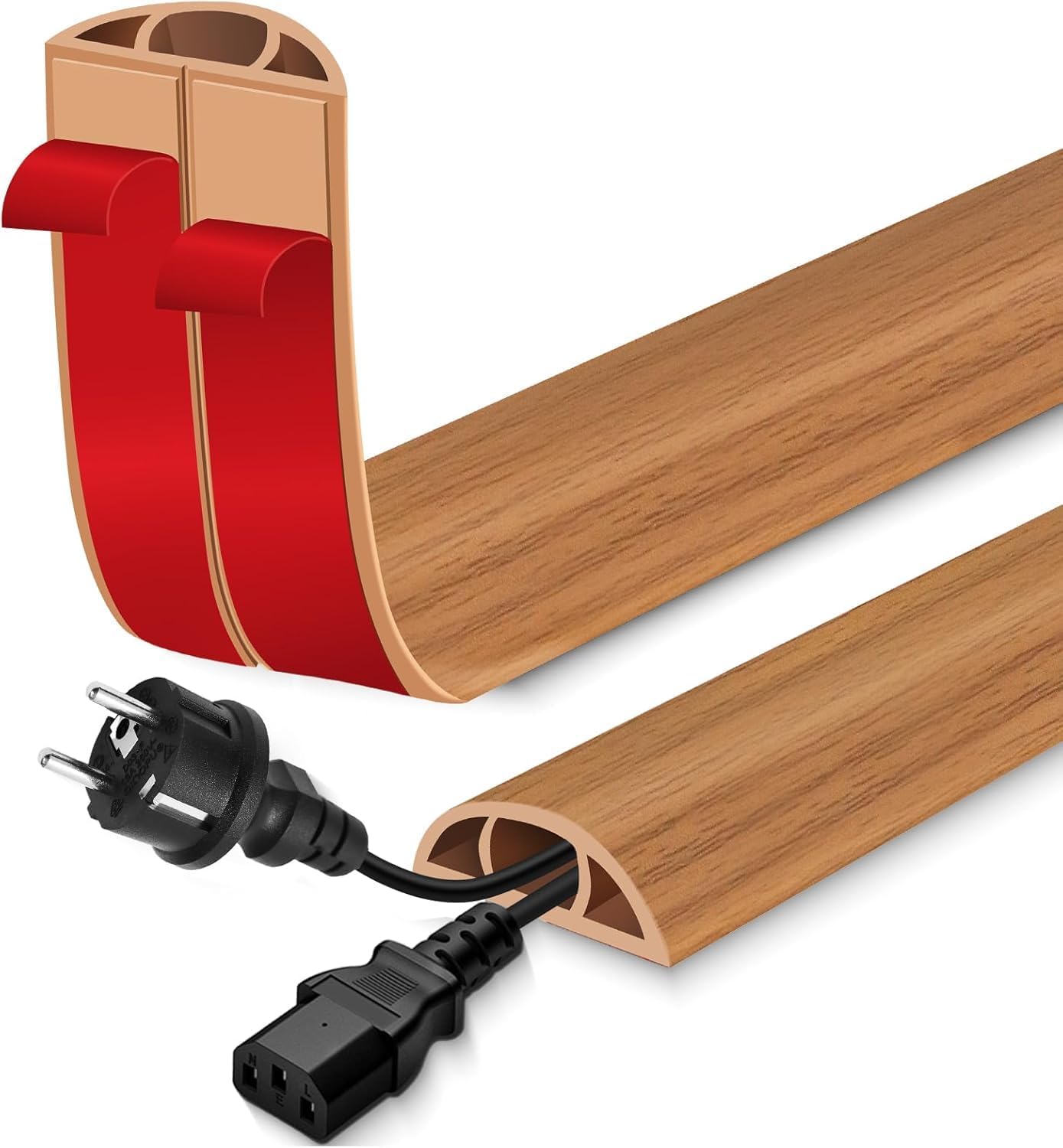 Deal Nut 3.3 Feet Floor Cable Cover Selfadhesive Pvc Cord Protector