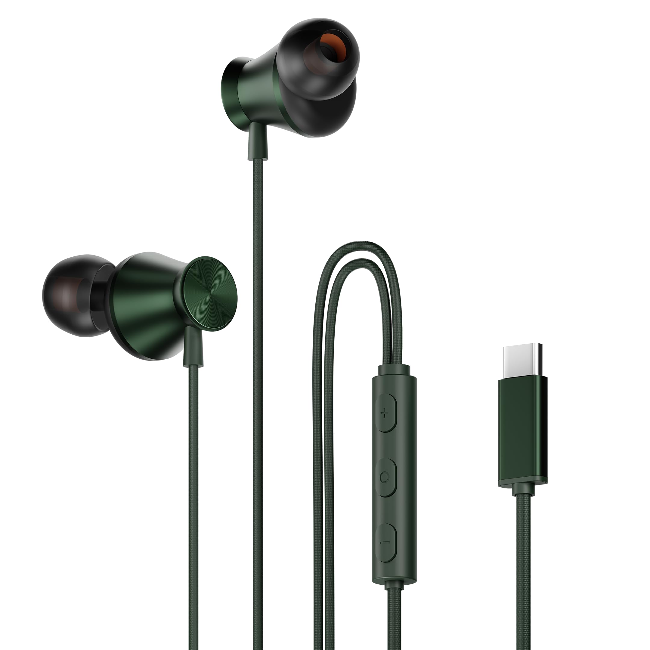 HAMMER Nova in Ear C Type Earphones Wired with Mic,13mm Driver, inline Control, Metallic Built, Powerful Bass, Comfortable & Li